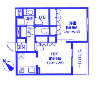 VILLE FRERES(1LDK/2階)の間取り写真