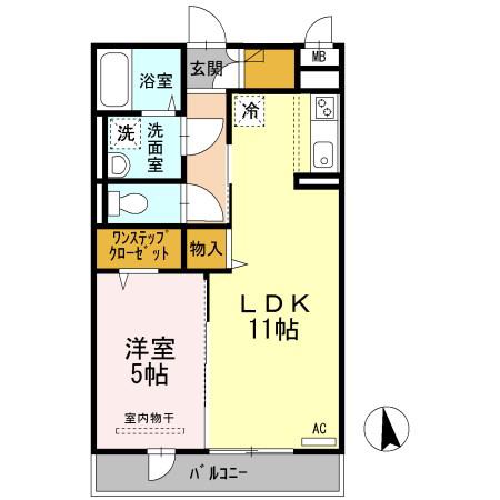 グランメールタカミ(1LDK/3階)の間取り写真