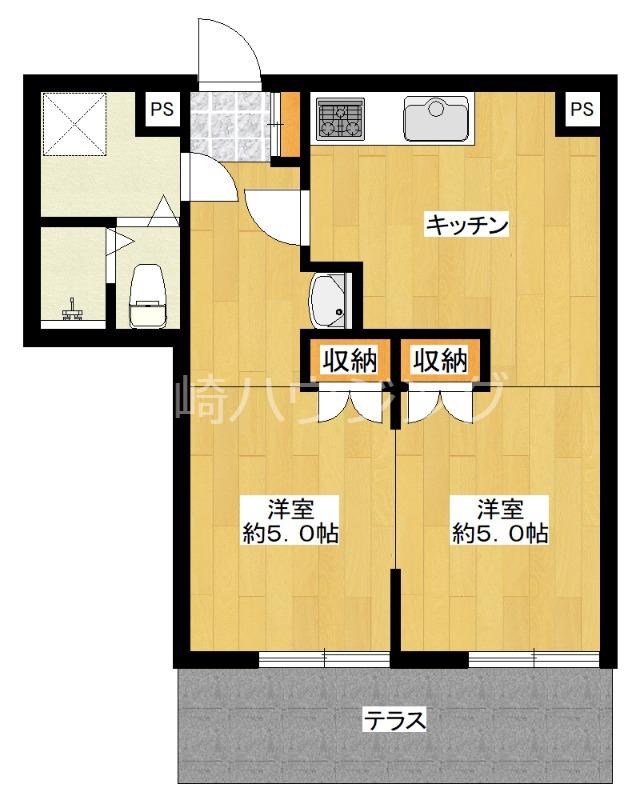 パールリッジ中野(1DK/1階)の間取り写真