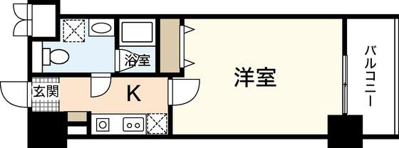 アクアシティ舟入中町(1K/8階)の間取り写真