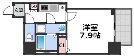 エグゼ堺筋本町(1K/12階)の間取り写真