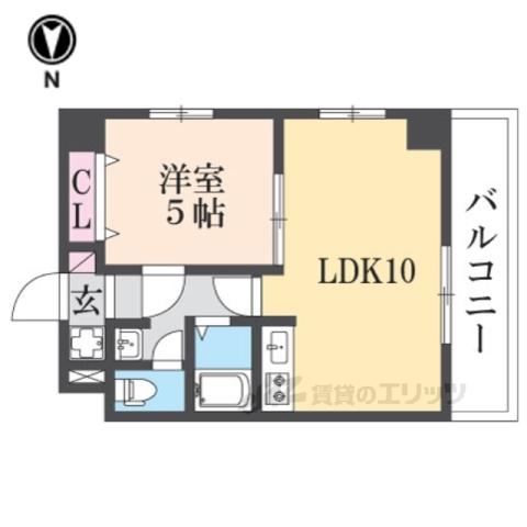 Mプラザ香里一番館(1LDK/3階)の間取り写真