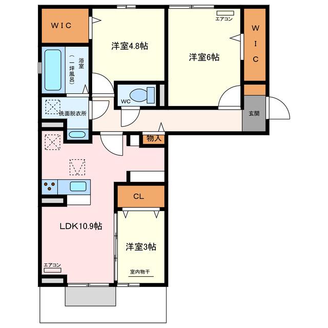 クラージュ(3LDK/1階)の間取り写真