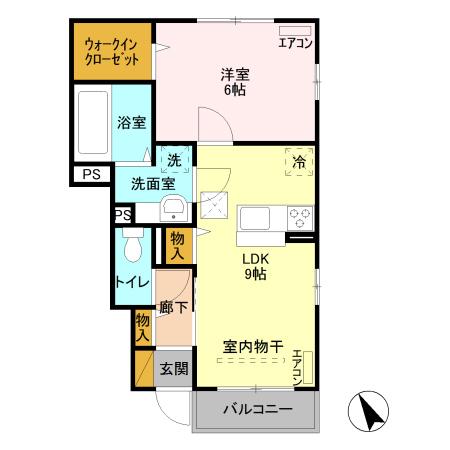 プルミエカームII(1LDK/1階)の間取り写真