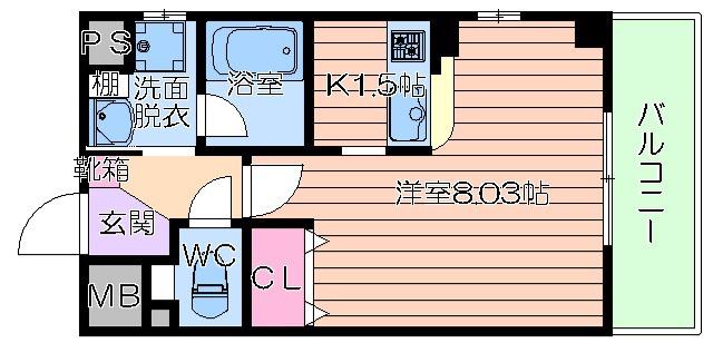 メイト鶴見(1K/4階)の間取り写真