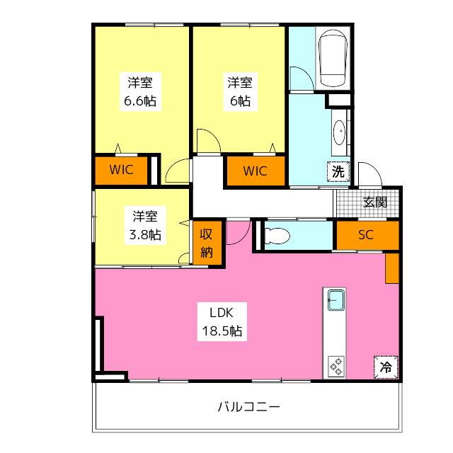 TORISIA平和(3LDK/2階)の間取り写真