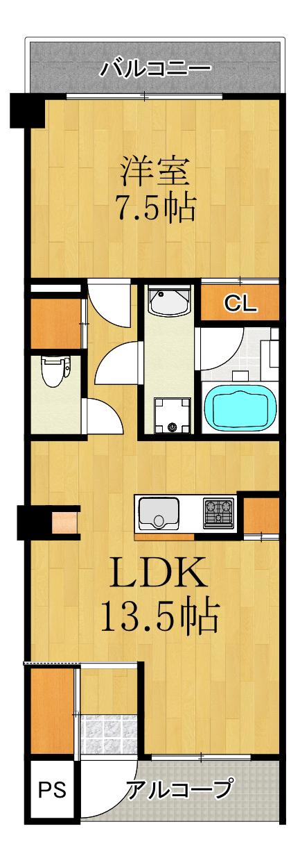 NEWORK(1LDK/3階)の間取り写真