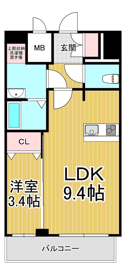 プレリス尼崎レーネヴィア(1LDK/11階)の間取り写真