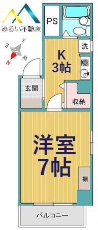 レジェンド横浜(1K/4階)の間取り写真