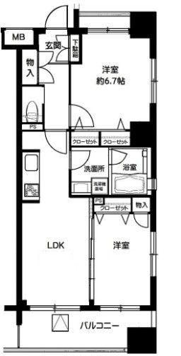 L-FLAT 板橋本町(2LDK/10階)の間取り写真