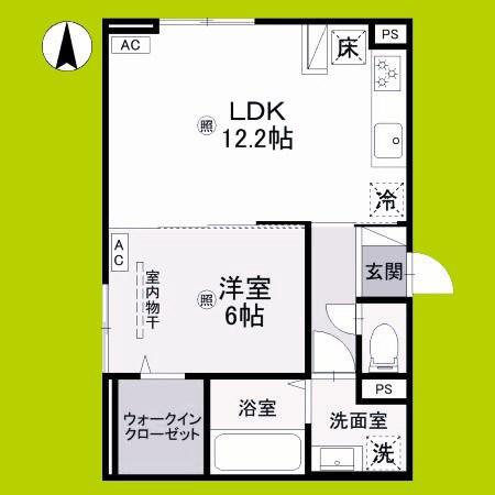 RETORIA阪南町(1LDK/1階)の間取り写真