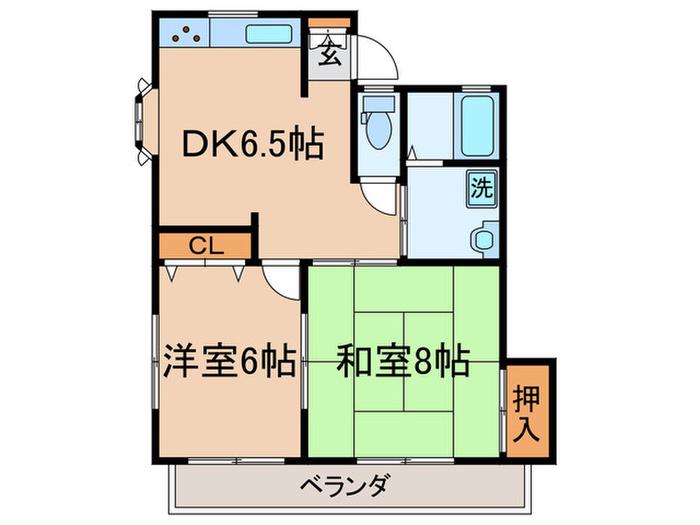 エスティオ(2DK/1階)の間取り写真