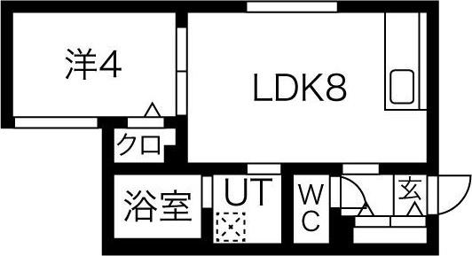PRESCELTO東札幌(1LDK/4階)の間取り写真