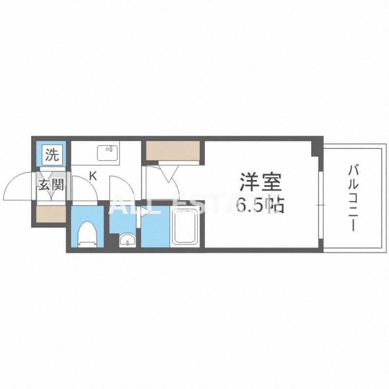 JMFレジデンス桜ノ宮(1K/5階)の間取り写真