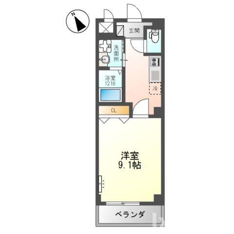 スタイリッシュレジデンス(1K/2階)の間取り写真