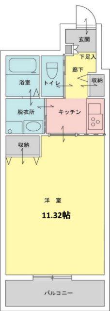 第1つきみビル(1K/6階)の間取り写真