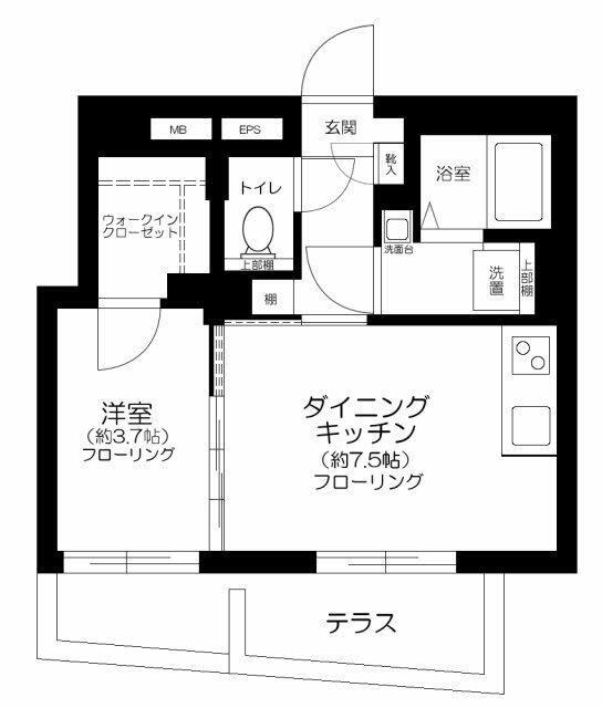 TOGGLE護国寺(1DK/1階)の間取り写真