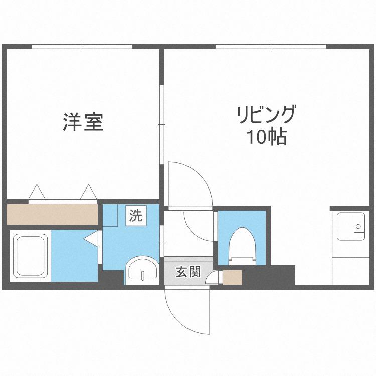 リバーサイドN24(1LDK/2階)の間取り写真