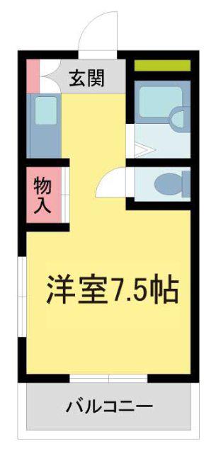 池田マンション(ワンルーム/3階)の間取り写真