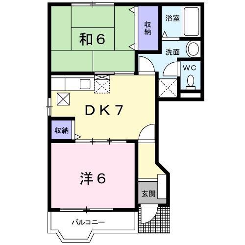 コミュニティ21(2DK/1階)の間取り写真