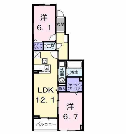 PEANUTS(2LDK/1階)の間取り写真