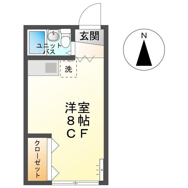 コーポタキモリ(ワンルーム/2階)の間取り写真