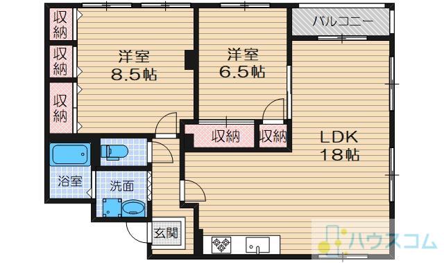 アメニティKB(2LDK/1階)の間取り写真