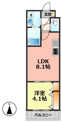 ジーメゾン春日井リーファ(1LDK/1階)の間取り写真