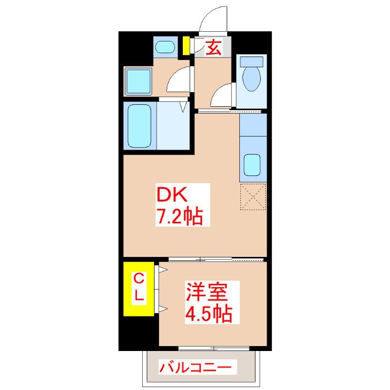 フォルマーレ(1DK/7階)の間取り写真
