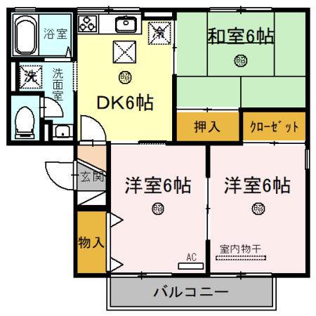 イースト NONAMI壱番館(3DK/1階)の間取り写真