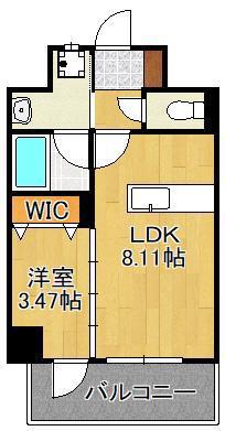 プレジデンスザ小倉(1LDK/6階)の間取り写真