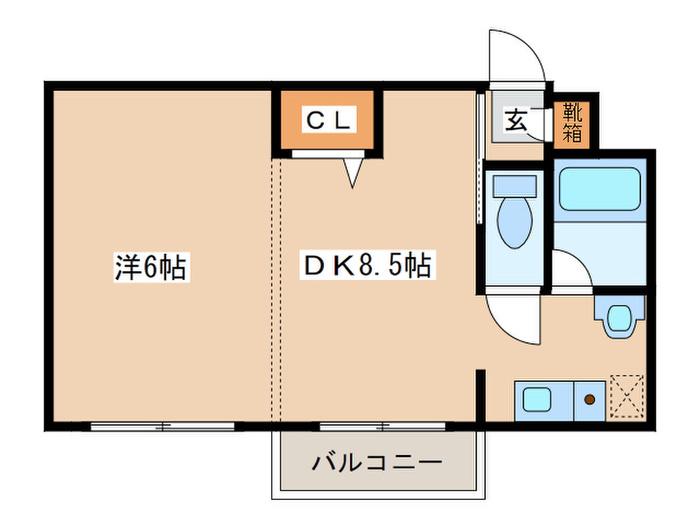 メゾンドゥジュリアン(1DK/3階)の間取り写真
