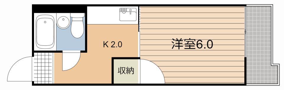 KBKスポーツ荒田ビル(1K/3階)の間取り写真