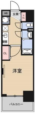 LUXE新大阪α(1K/1階)の間取り写真