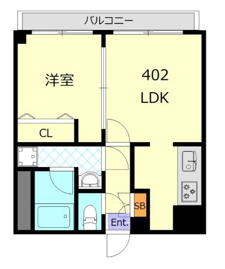 ワコー人形町マンション(1LDK/2階)の間取り写真