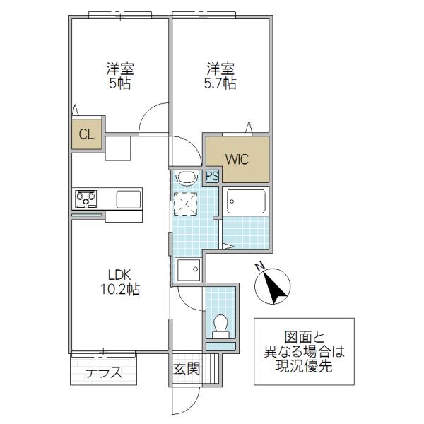 ユーミー(2LDK/1階)の間取り写真