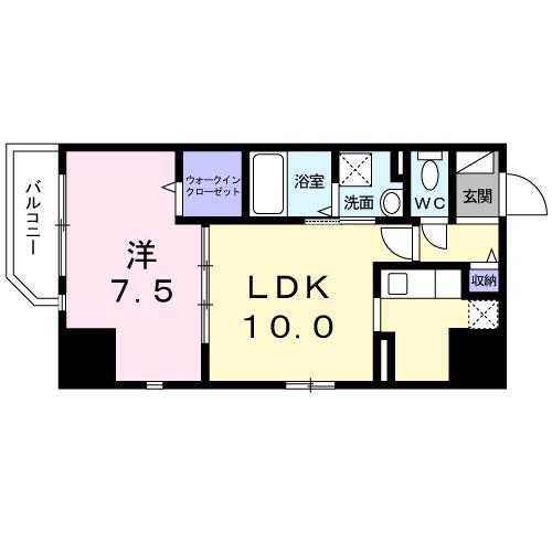 コスモ・ディエース(1LDK/6階)の間取り写真