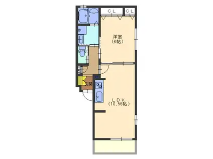 京阪本線 滝井駅 徒歩6分 3階建 築6年(1LDK/3階)の間取り写真