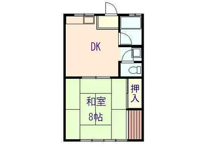 ラポール橋本(1DK/2階)の間取り写真