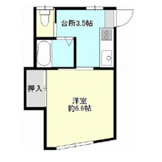 FUJI仙北(1K/2階)の間取り写真
