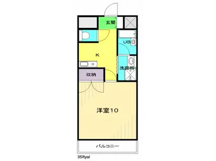 ロイヤルアットハイツ(1K/4階)の間取り写真