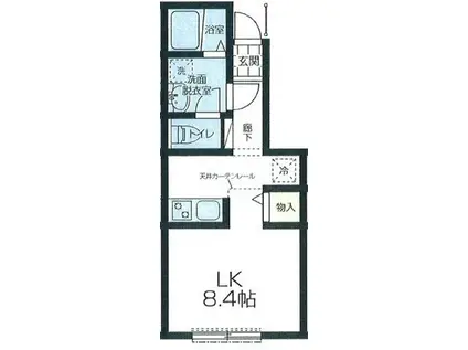 メゾンスリーエス(1K/1階)の間取り写真