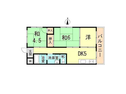 第1宗田マンション(3DK/1階)の間取り写真