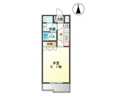 グランティス(1K/1階)の間取り写真