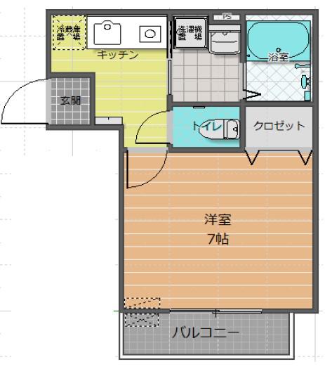 COTTON WELL西小岩(1K/1階)の間取り写真
