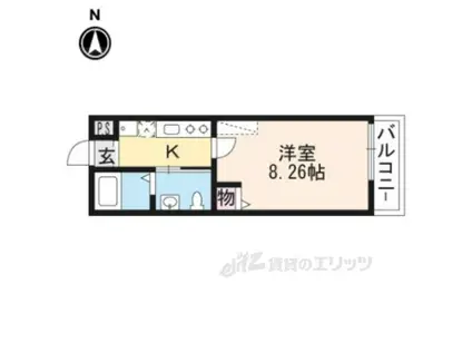 フラッティ毘沙門町(1K/2階)の間取り写真