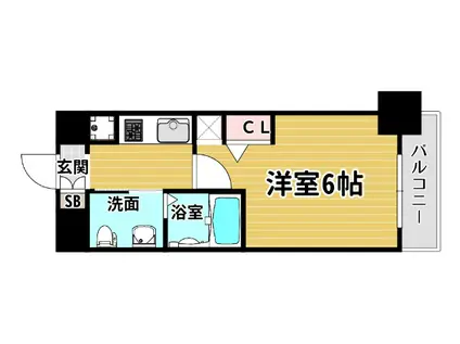 クリスタルグランツ大阪センターステーション(1K/4階)の間取り写真