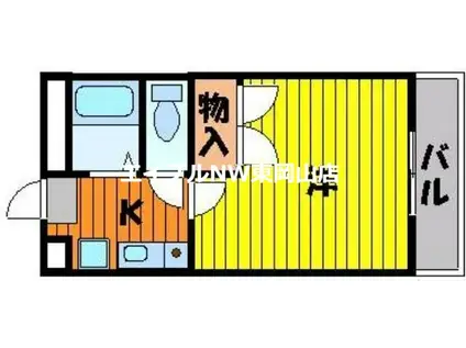 フローラ都紀Β(1K/2階)の間取り写真