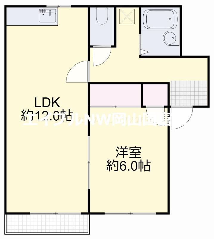 川井コーポ(1LDK/2階)の間取り写真