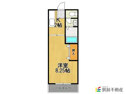 フレンディー平田原B(1K/2階)の間取り写真